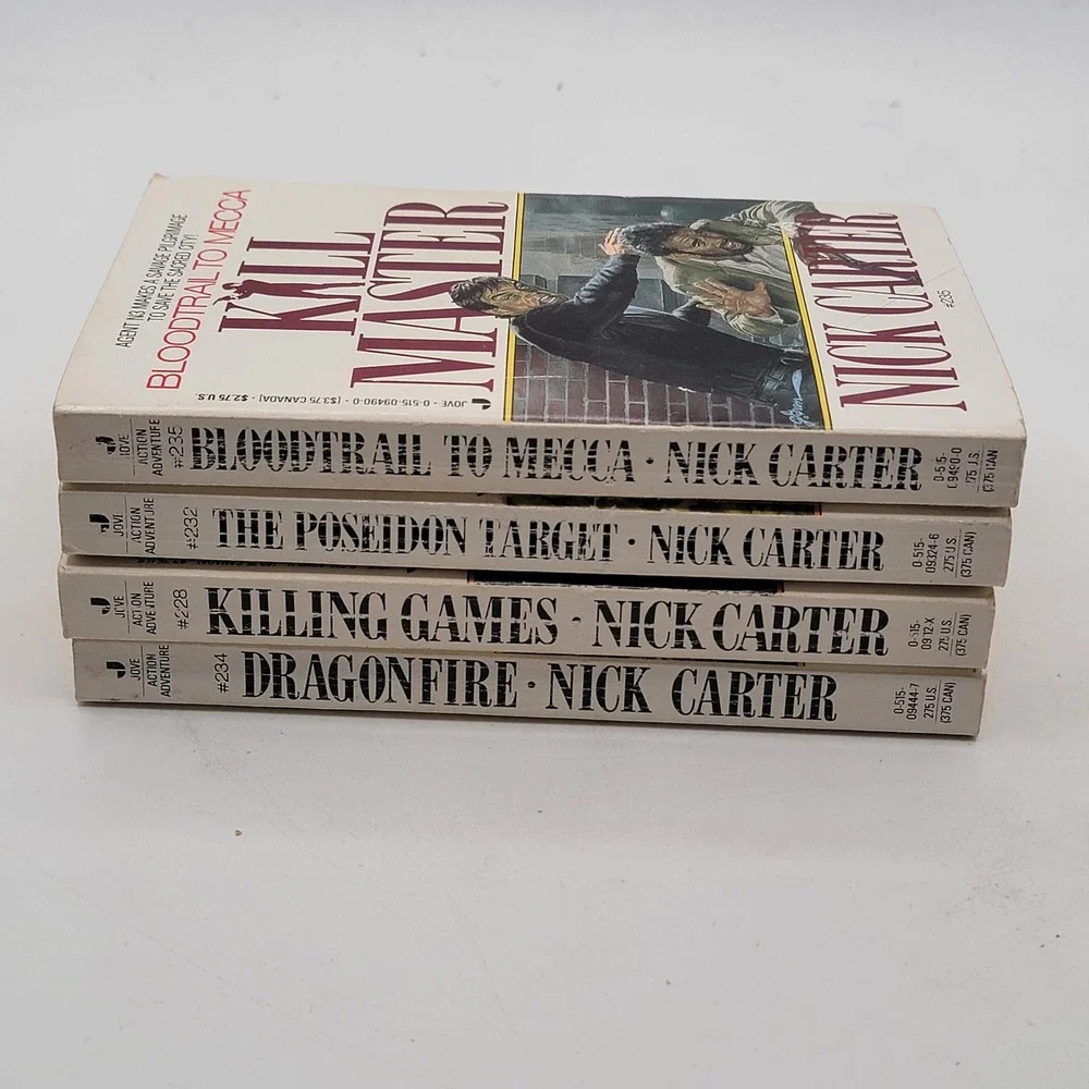 Nick Carter Killmaster Paperback Lot 4 Books 228 232 234 235 Spy Action Good